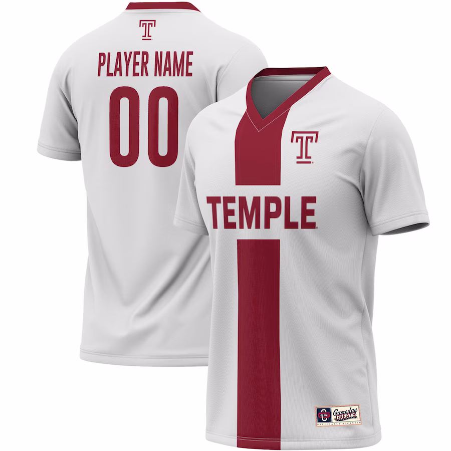 Temple Owls GameDay Greats NIL Pick-A-Player Lightweight Soccer Jersey - White - Ujersey Shop