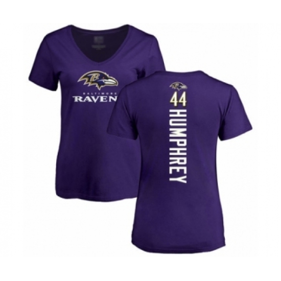 Football Women's Baltimore Ravens #44 Marlon Humphrey Purple Backer T-Shirt - Ujersey Shop