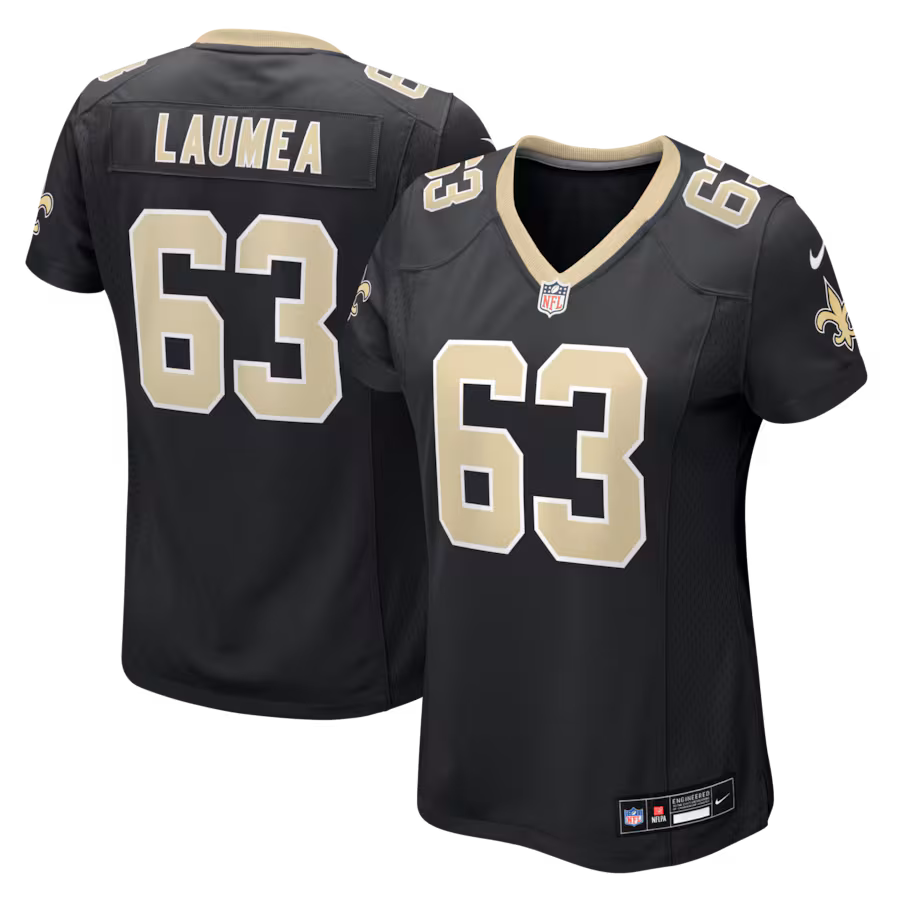 Women's New Orleans Saints Sataoa Laumea Nike Black Team Game Jersey - Ujersey Shop