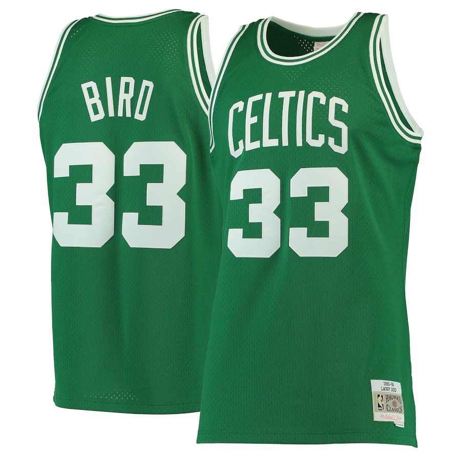 Men's Boston Celtics Larry Bird Mitchell & Ness Kelly Green Hardwood Classics Swingman Jersey - Ujersey Shop