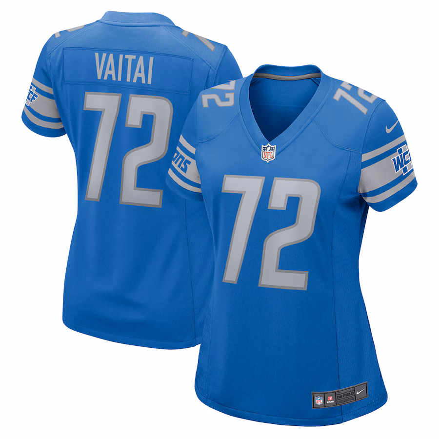 Women's Detroit Lions Halapoulivaati Vaitai Nike Blue Game Jersey - Ujersey Shop