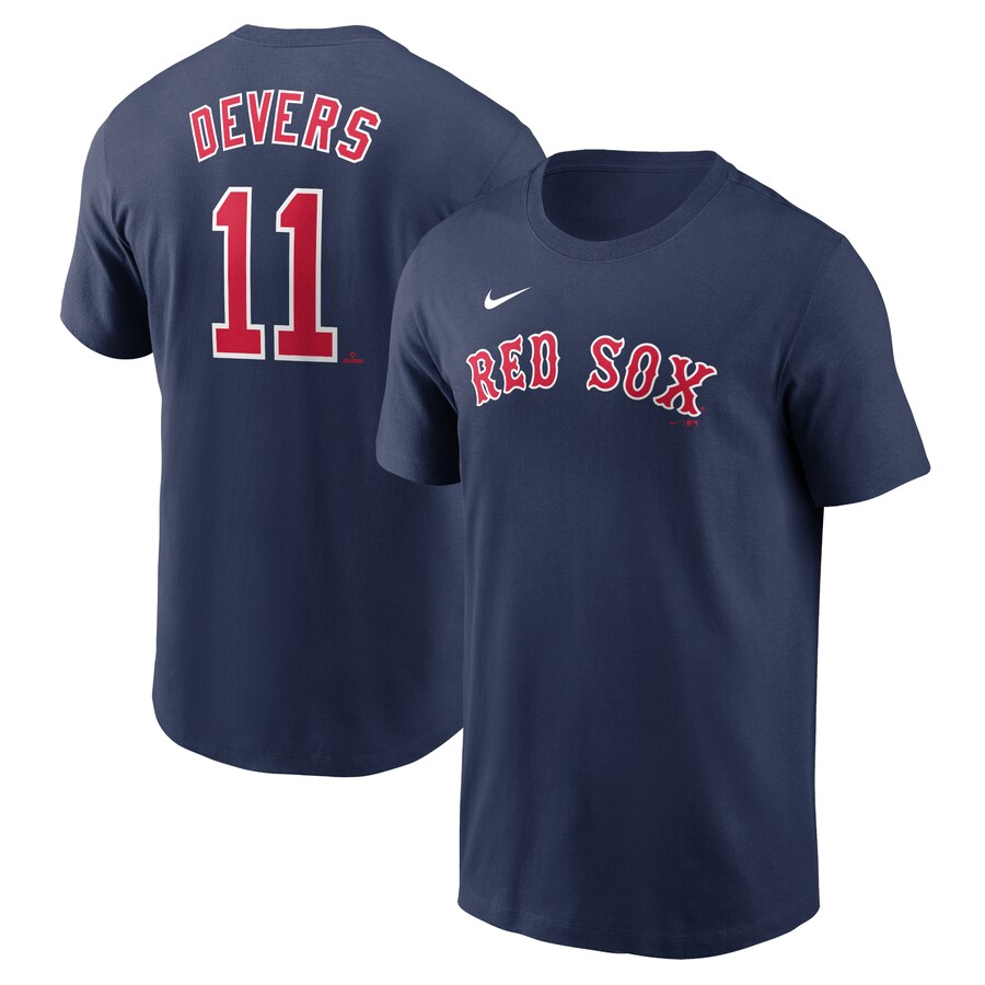 Men's Boston Red Sox Rafael Devers Nike Navy Fuse Name & Number T-Shirt - Ujersey Shop