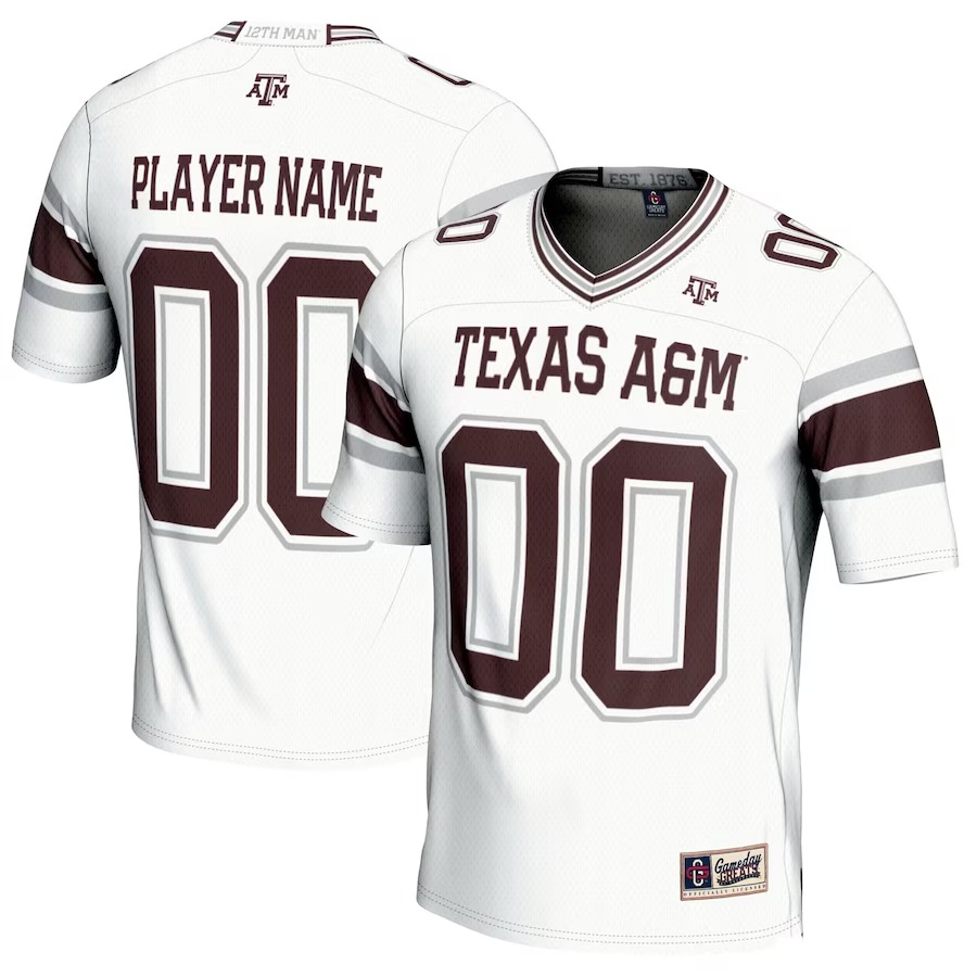 Texas A&M Aggies GameDay Greats NIL Pick-A-Player Football Jersey - White - Ujersey Shop