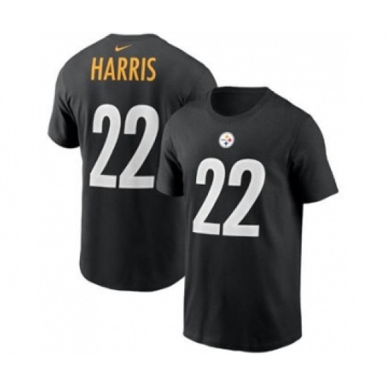 Men's Pittsburgh Steelers #22 Najee Harris 2021 Black Football Draft First Round Pick Player Name & Number Football T-Shirt - Ujersey Shop