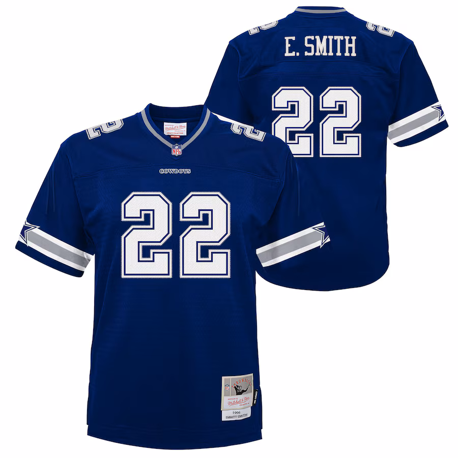 Youth Dallas Cowboys Emmitt Smith Mitchell & Ness Navy 1996 Legacy Jersey - Ujersey Shop