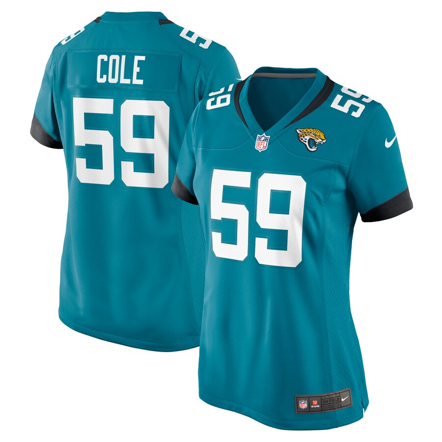 Women's Jacksonville Jaguars Myles Cole Nike Teal Game Jersey - Ujersey Shop