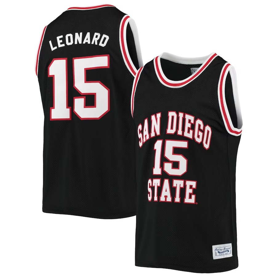 Kawhi Leonard San Diego State Aztecs Original Retro Brand Alumni Basketball Jersey - Black - Ujersey Shop
