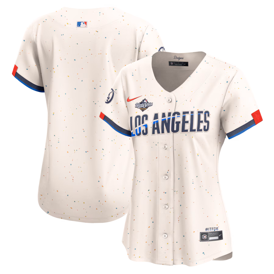 Women's Los Angeles Dodgers Nike Cream 2025 World Series City Connect Limited Jersey - Ujersey Shop