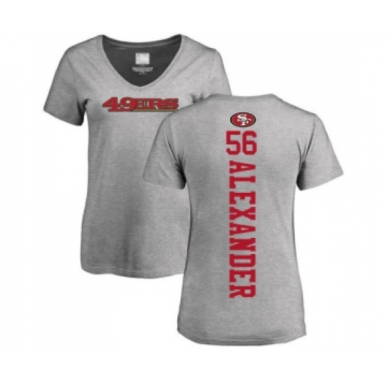 Football Women's San Francisco 49ers #56 Kwon Alexander Ash Backer T-Shirt - Ujersey Shop