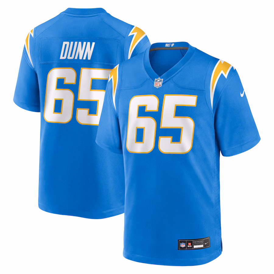 Men's Los Angeles Chargers Michael Dunn Nike Powder Blue Team Game Jersey - Ujersey Shop