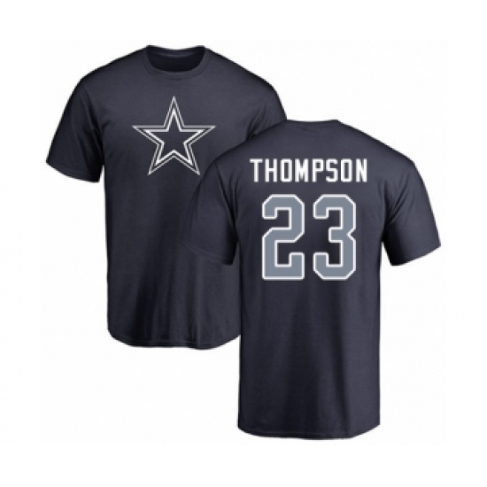 Football Dallas Cowboys #23 Darian Thompson Navy Blue Name & Number Logo T-Shirt - Ujersey Shop