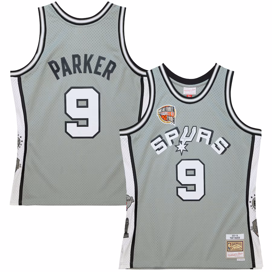 Unisex San Antonio Spurs Tony Parker Mitchell & Ness Gray Hall of Fame Class of 2023 Throwback Swingman Jersey - Ujersey Shop