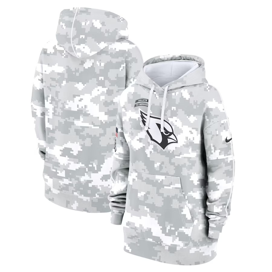 Women's Arizona Cardinals Nike Arctic Camo 2024 Salute To Service Club Fleece Pullover Hoodie - Ujersey Shop
