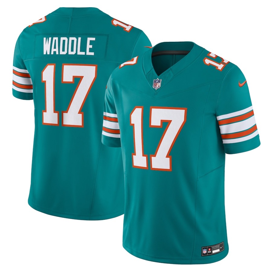 Men's Miami Dolphins Jaylen Waddle Nike Aqua Vapor F.U.S.E. Limited Jersey - Ujersey Shop