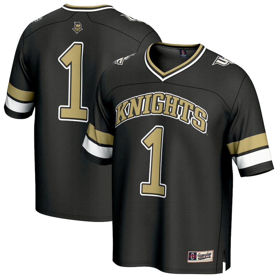 Youth GameDay Greats #1 Black UCF Knights Lightweight Collegiate Football Fashion Jersey - Ujersey Shop