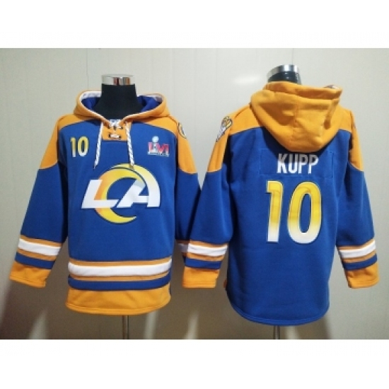 Men's Los Angeles Rams #10 Cooper Kupp 2022 Royal Super Bowl LVI Champions Pullover Hoodie - Ujersey Shop