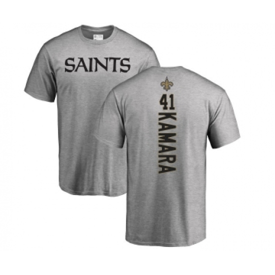 Football New Orleans Saints #41 Alvin Kamara Ash Backer T-Shirt - Ujersey Shop