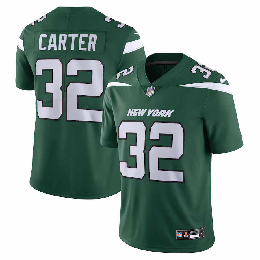Men's New York Jets Michael Carter Nike Green Vapor F.U.S.E. Limited Jersey - Ujersey Shop