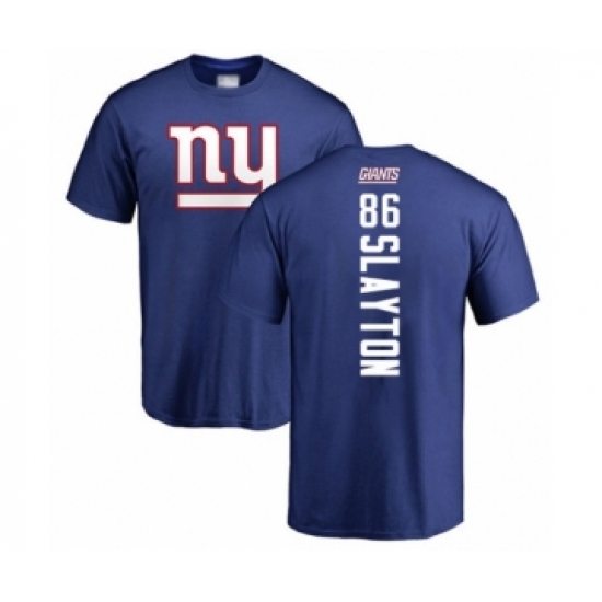 Football New York Giants #86 Darius Slayton Royal Blue Backer T-Shirt - Ujersey Shop