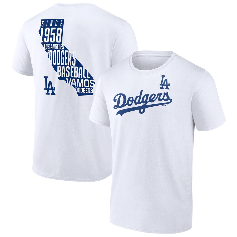 Men's Los Angeles Dodgers White Team Hot Shot T-Shirt - Ujersey Shop