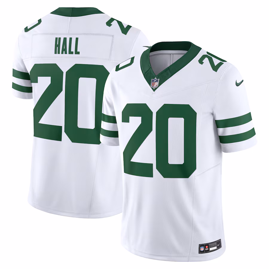 Men's New York Jets Breece Hall Nike Legacy White Vapor F.U.S.E. Limited Jersey - Ujersey Shop