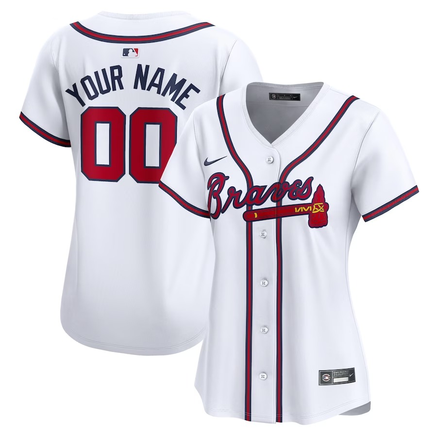 Men's Atlanta Braves Nike White Home Elite Custom Jersey - Ujersey Shop