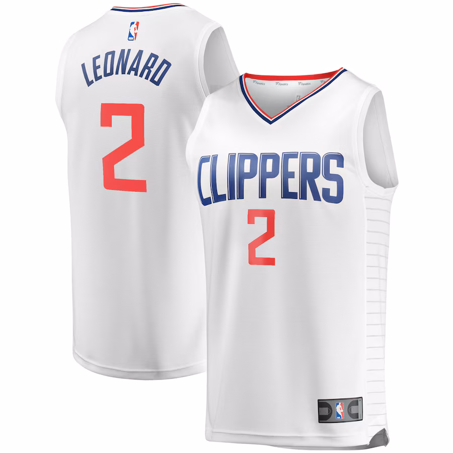 Youth LA Clippers Kawhi Leonard Fanatics White 2020/21 Fast Break Player Jersey - Association Edition - Ujersey Shop