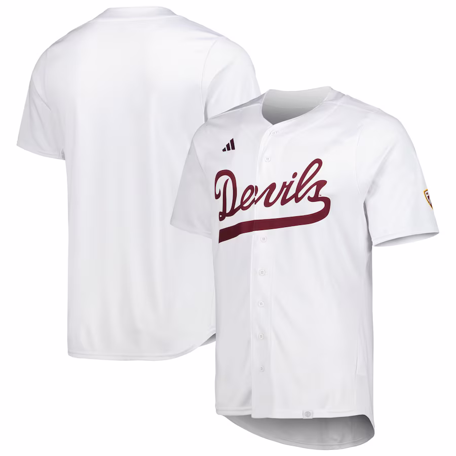 Arizona State Sun Devils adidas Team Baseball Jersey - White - Ujersey Shop