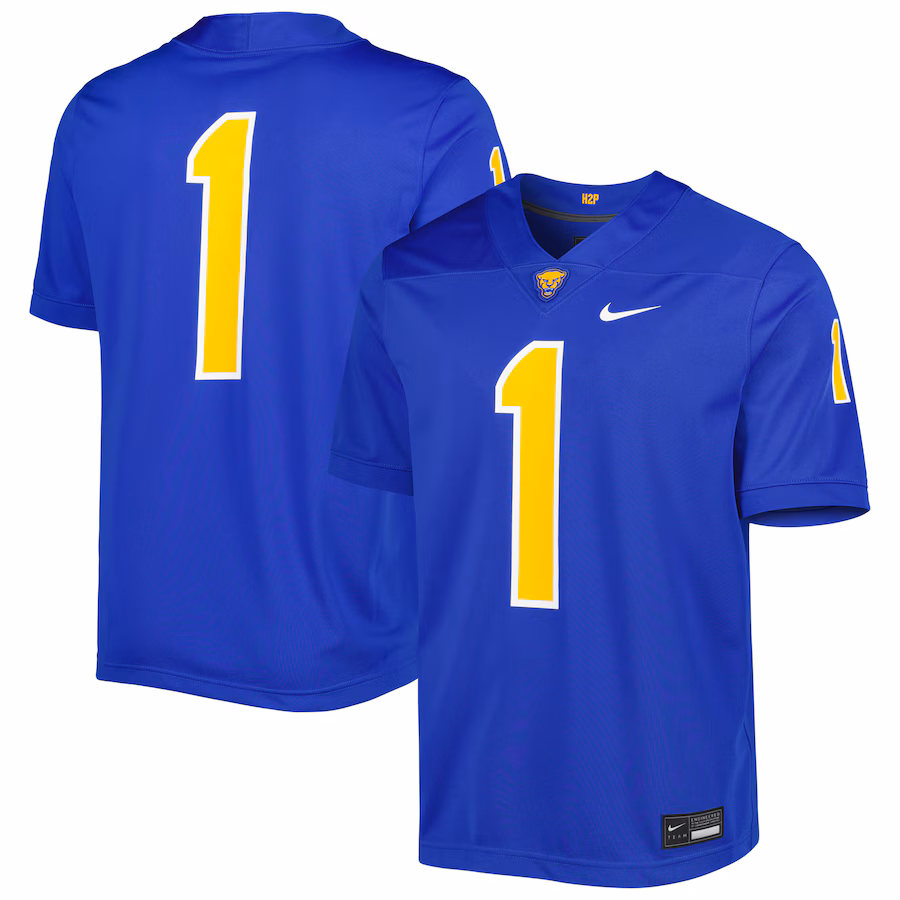 Men's Nike #1 Royal Pitt Panthers Untouchable Football Jersey - Ujersey Shop