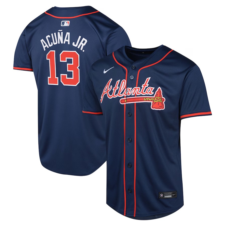 Youth Atlanta Braves Ronald Acuña Jr. Nike Navy Alternate Limited Player Jersey - Ujersey Shop