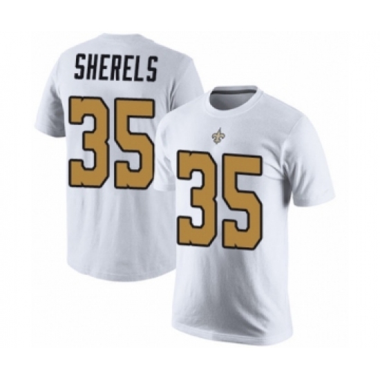 Football New Orleans Saints #35 Marcus Sherels White Rush Pride Name & Number T-Shirt - Ujersey Shop