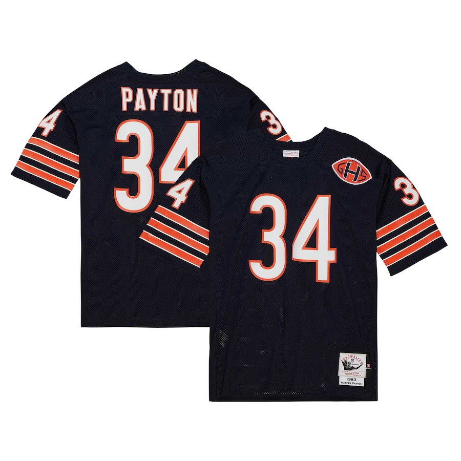 Men's Chicago Bears 1983 Walter Payton Mitchell & Ness Navy Authentic Throwback Retired Player Jersey - Ujersey Shop