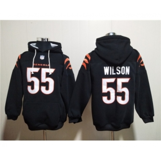 Men's Cincinnati Bengals #55 Logan Wilson Black Pullover Hoodie - Ujersey Shop