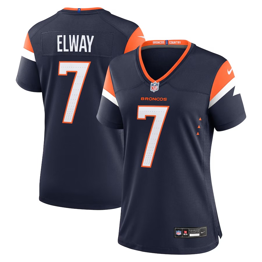 Women's Denver Broncos John Elway Nike Navy Mile High Collection Retired Player Alternate Game Jersey - Ujersey Shop