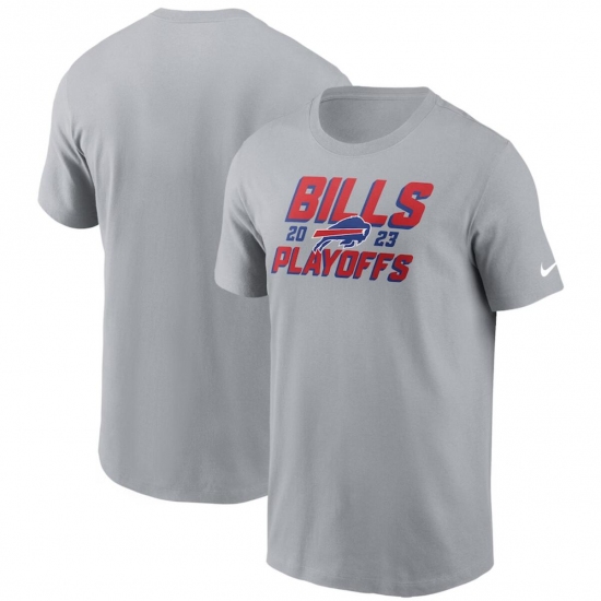 Men's Buffalo Bills Gray 2023 Playoffs Iconic T-Shirt - Ujersey Shop