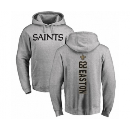 Football New Orleans Saints #62 Nick Easton Ash Backer Pullover Hoodie - Ujersey Shop