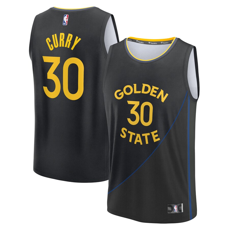 Youth Golden State Warriors Stephen Curry Fanatics Black Fast Break Replica Player Jersey - Statement Edition - Ujersey Shop