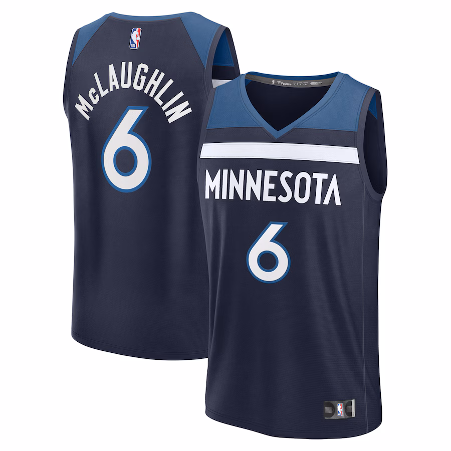 Youth Minnesota Timberwolves Jordan McLaughlin Fanatics Navy Fast Break Replica Player Jersey - Icon Edition - Ujersey Shop