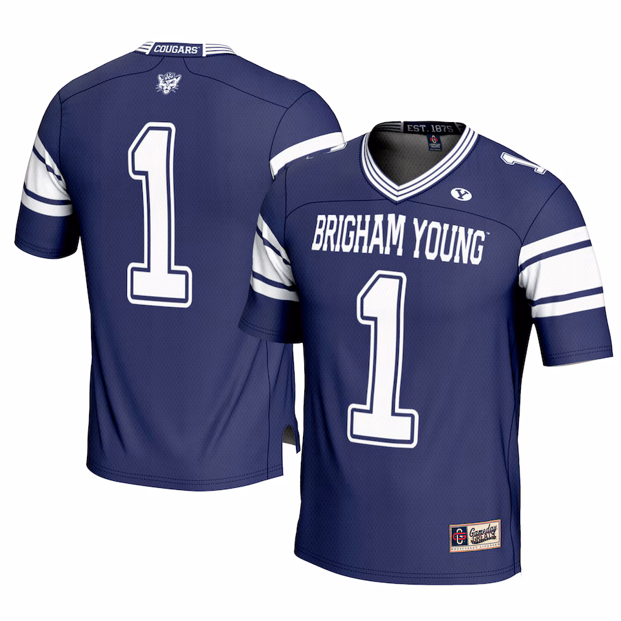 Men's GameDay Greats #1 Navy BYU Cougars Football Jersey - Ujersey Shop