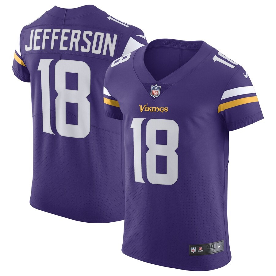 Men's Minnesota Vikings Justin Jefferson Nike Purple Home Vapor Elite Jersey - Ujersey Shop