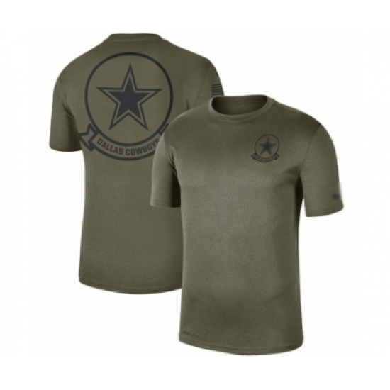 Football Men's Dallas Cowboys Olive 2019 Salute to Service Sideline Seal Legend Performance T-Shirt - Ujersey Shop