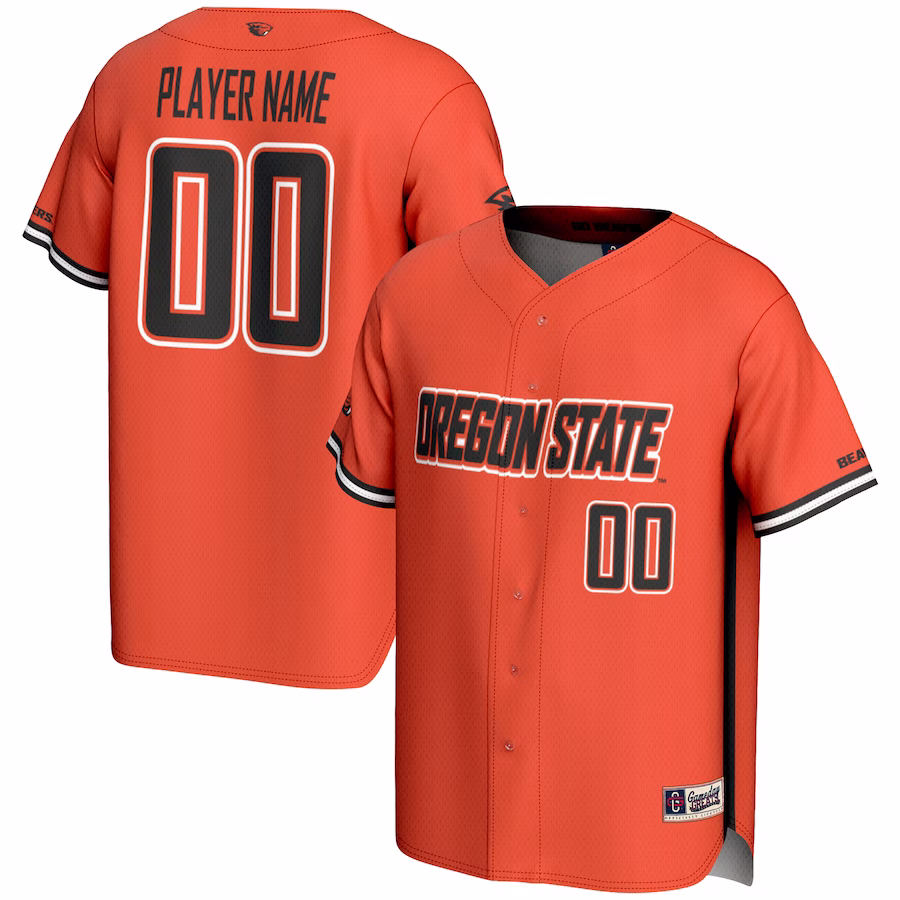 Oregon State Beavers GameDay Greats Youth NIL Pick-A-Player Lightweight Baseball Jersey - Orange - Ujersey Shop