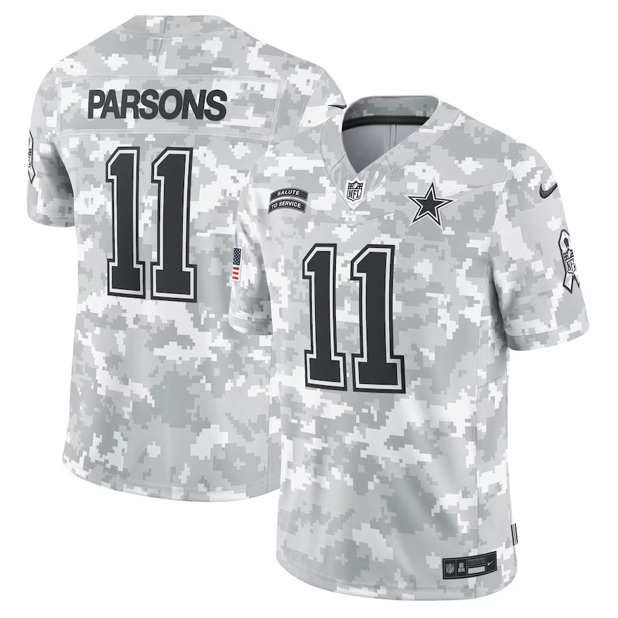 Men's Dallas Cowboys Micah Parsons Nike Arctic Camo 2024 Salute to Service Limited Jersey - Ujersey Shop