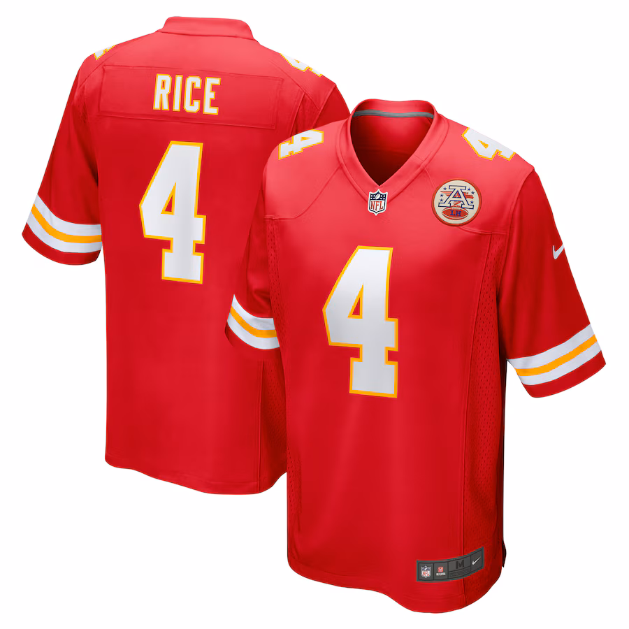 Men's Kansas City Chiefs Rashee Rice Nike  Red  Game Jersey - Ujersey Shop
