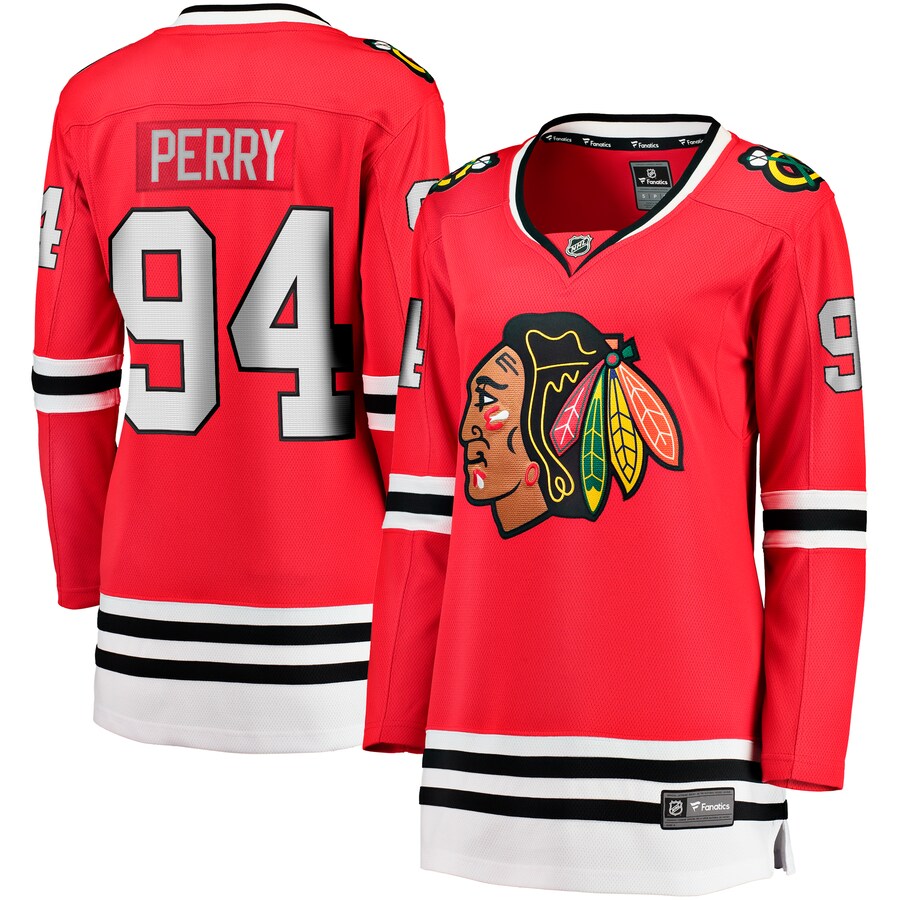 Women's Chicago Blackhawks Corey Perry Fanatics Branded Red Home Breakaway Player Jersey - Ujersey Shop