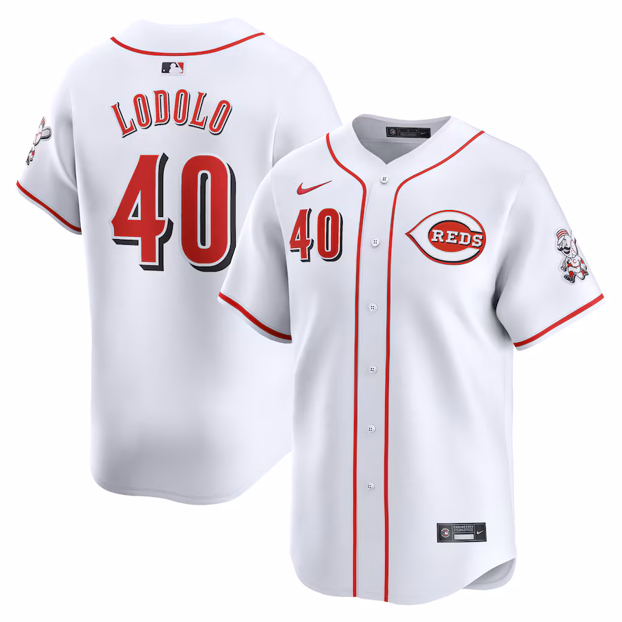 Men's Cincinnati Reds Nick Lodolo Nike White Home Limited Player Jersey - Ujersey Shop
