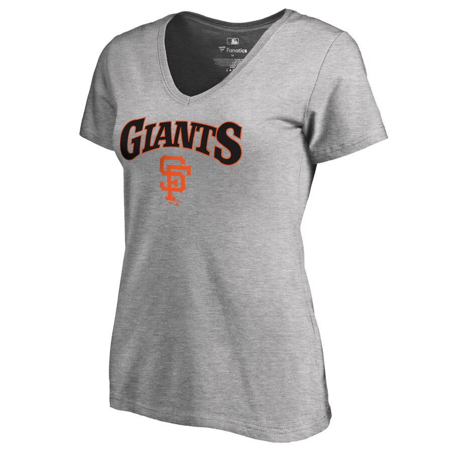 Women's San Francisco Giants Ash Cooperstown Collection Wahconah V-Neck T-Shirt - Ujersey Shop