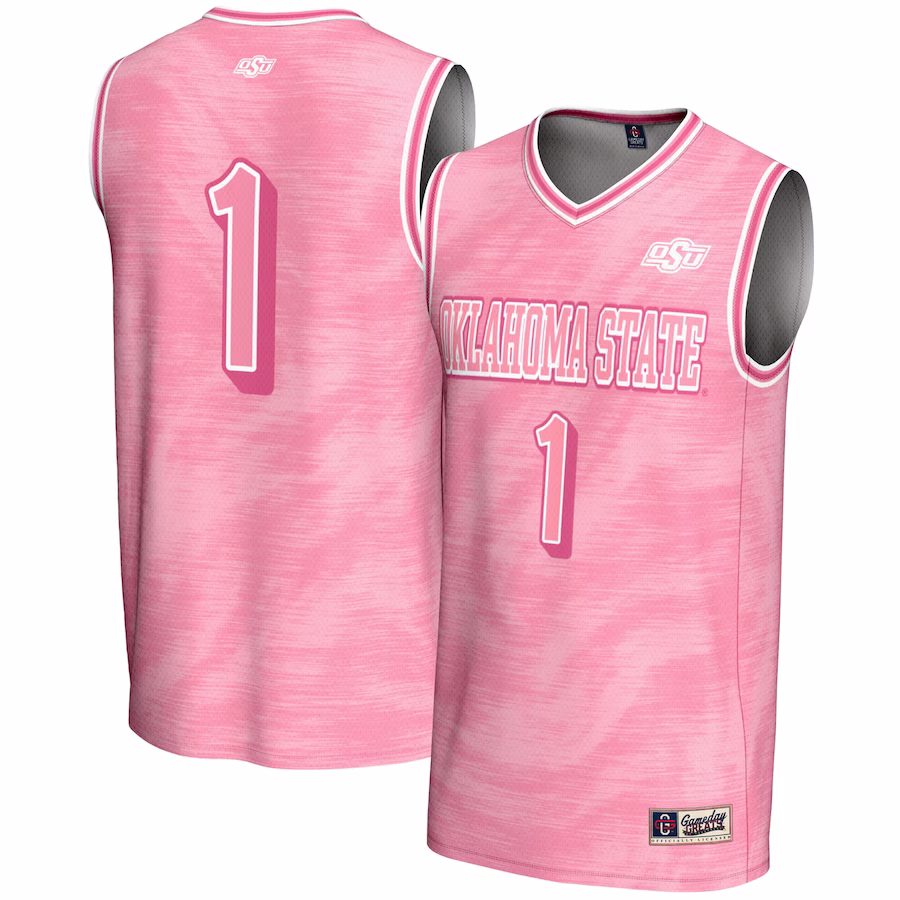 #1 Oklahoma State Cowboys GameDay Greats Youth Lightweight Basketball Fashion Jersey - Pink - Ujersey Shop