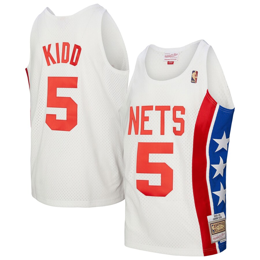 Men's New Jersey Nets Jason Kidd Mitchell & Ness White 2005/06 Hardwood Classics Swingman Jersey - Ujersey Shop
