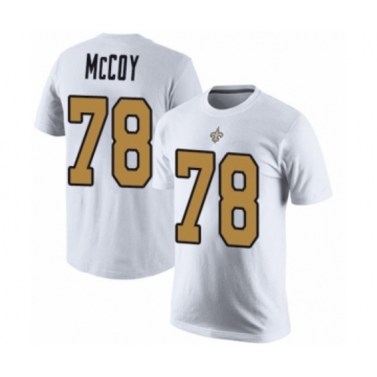 Football New Orleans Saints #78 Erik McCoy White Rush Pride Name & Number T-Shirt - Ujersey Shop